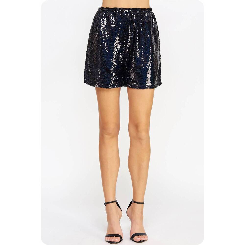 NEW STRUT & BOLT full sequin shorts in midnight blue